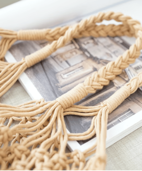 natural braided mesh bag / 3color　FL3446