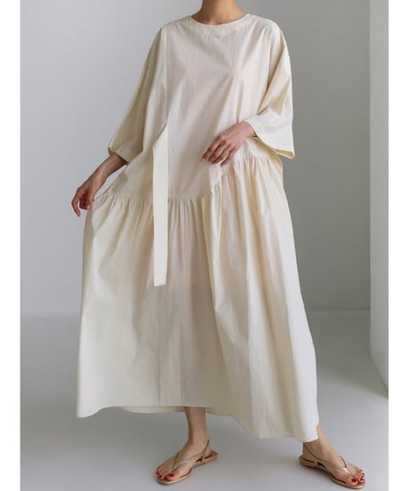 waist mark half sleeve dress /2color　FL2028