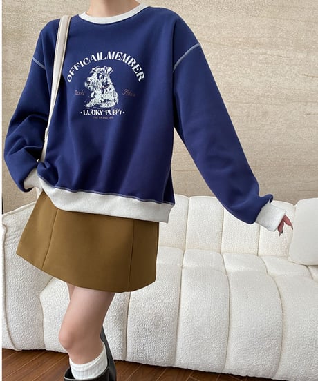 animal print sweat pullover  /4color　FL3033