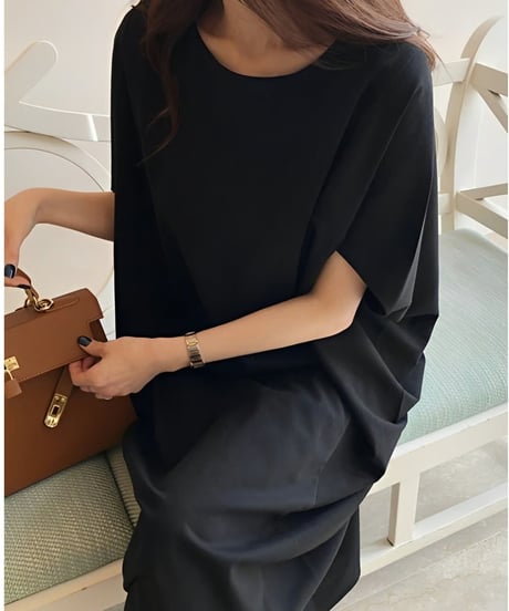 round neck loose sleeve dress　FL2008