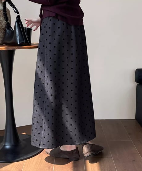 dot pattern a-line skirt　FL2857