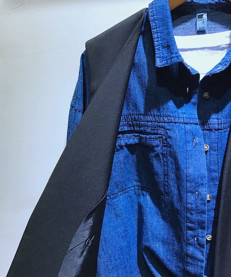 v-neck long vest /2color　FL2522