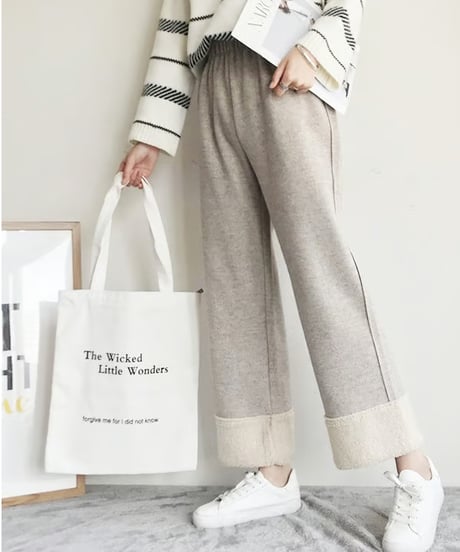 switching simple casual ankle pants /2color　FL3142