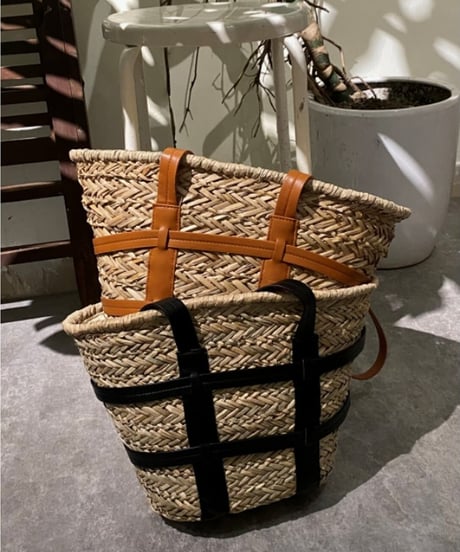 straw basket bag /2color　FL2054