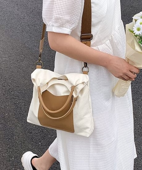 front pocket canvas 2-way bag /4color　FL2952