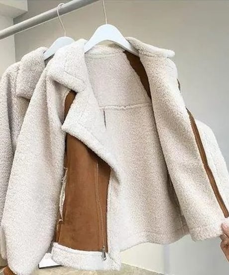 suede style boa jacket /2color　FL3145