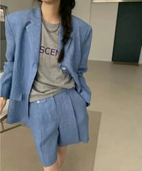 summer jacket bermuda pants setup /2color　FL2446