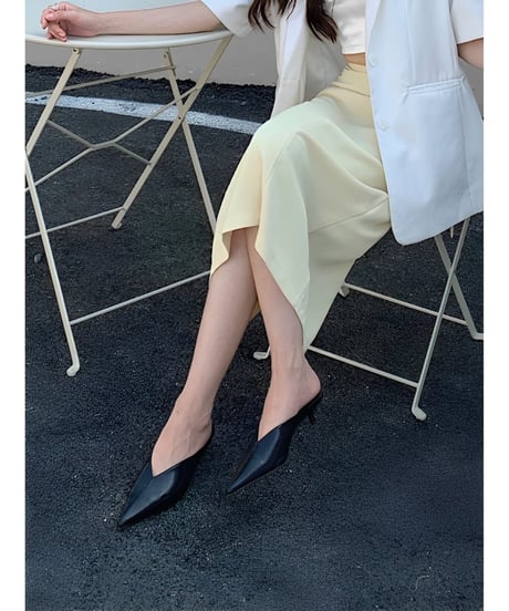 pointed toe low heel mules /3color　FL2305