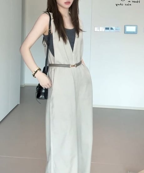 waist belt v-neck all in one　FL3435