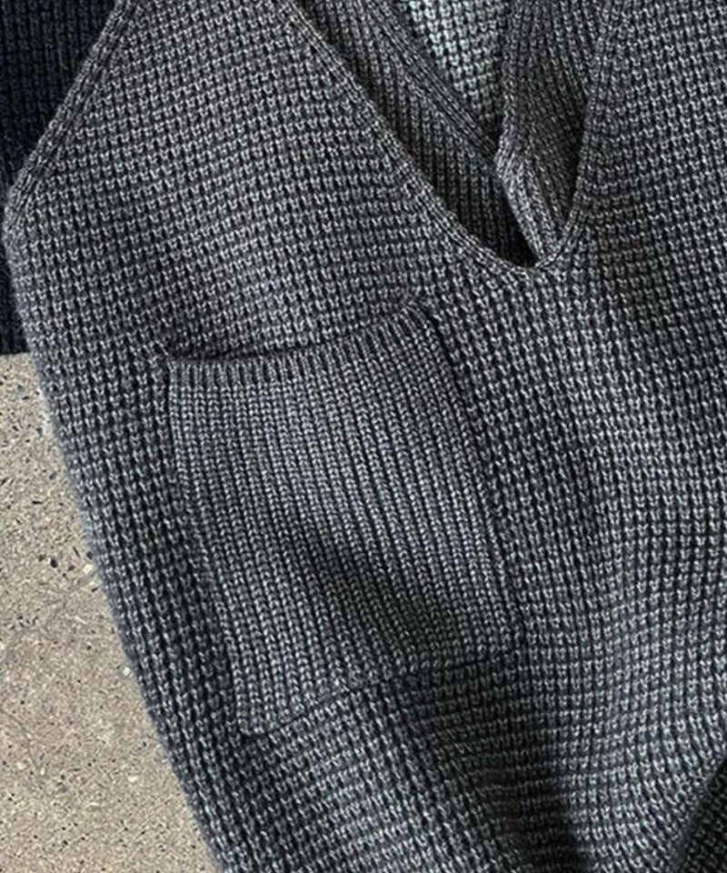 deep v-neck knit vest /3color FL3473 | Flosa