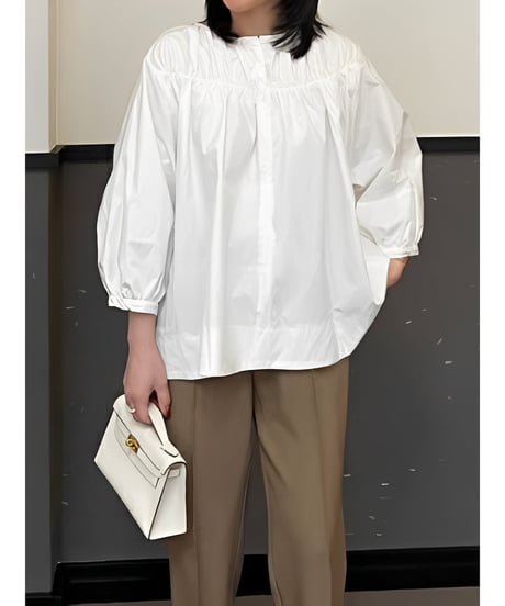 gathered design voluminous blouse　FL2480