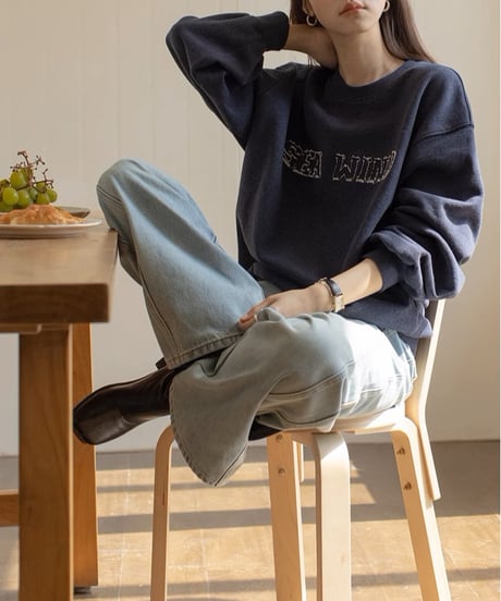retro patch logo sweat pullover /2color　FL3327