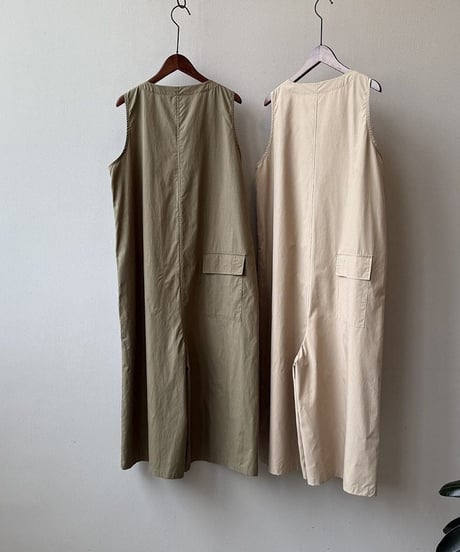 earth color wide leg overalls /2color　FL3461