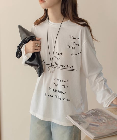 letter print long sleeve t-shirt　FL3325
