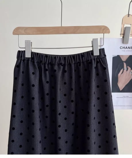 dot pattern a-line skirt　FL2857