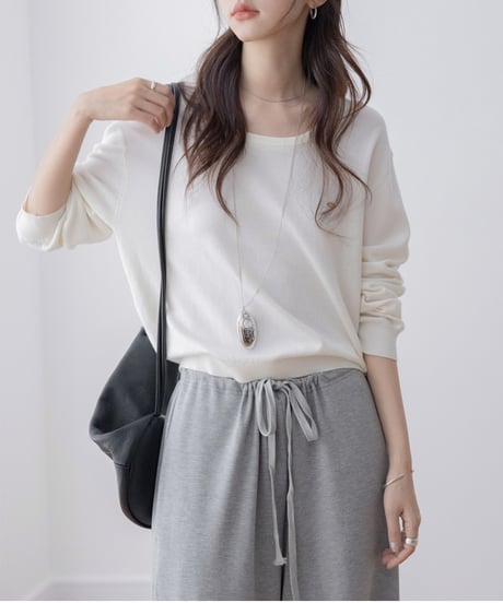 u-neck pullover knit /3color　FL3297