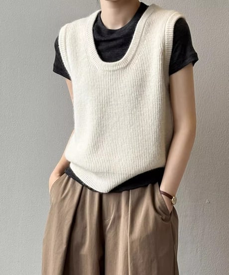 u-neck vest /5color　FL2775