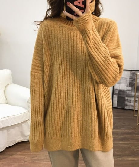 high neck loose fit knit /7color　FL3063