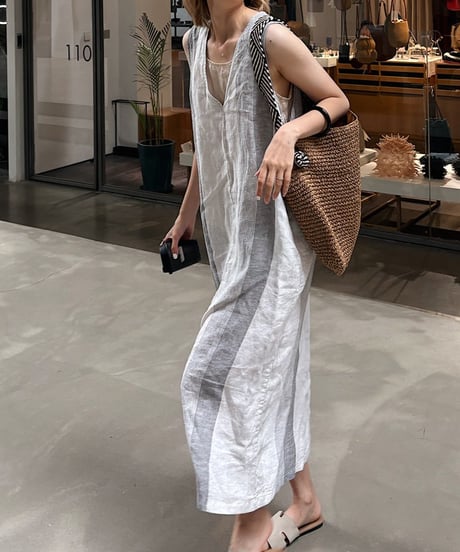 v-neck sleeveless dress /4color  FL3430