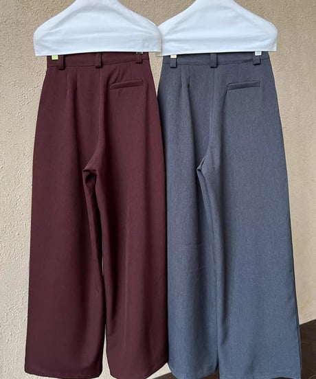 tucked wide leg pants /2color　FL2762