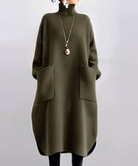 high neck loose knit dress　FL3554