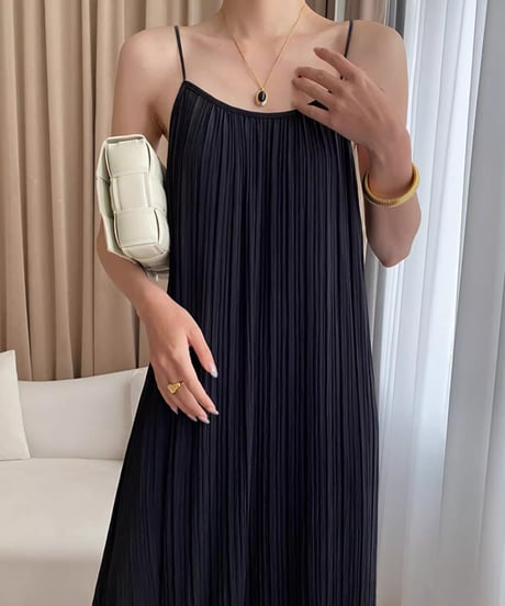 pleated camisole dress /2color　FL2724