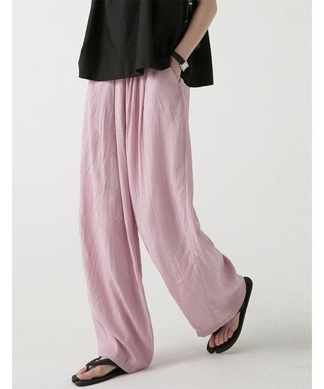 textured tuck pants　FL2197
