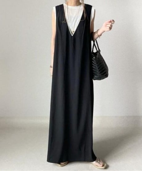 v neck layer maxi dress　FL3643
