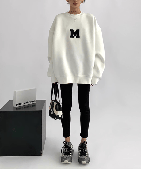 embroidered logo sweatshirt /3color　FL3262