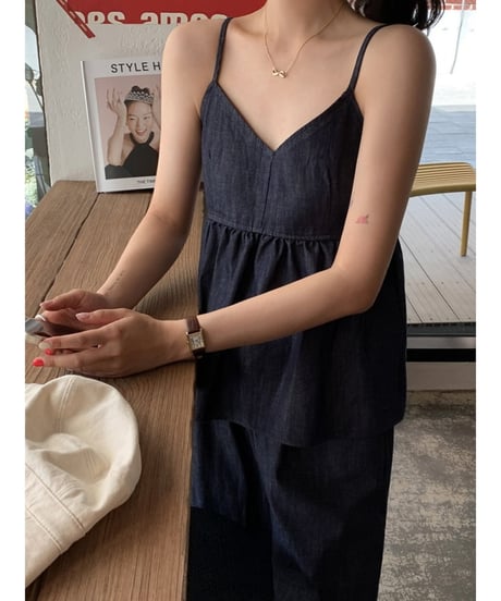 denim camisole pants setup　FL2002