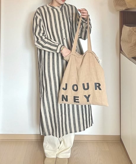 striped round neck shirt dress　FL2138