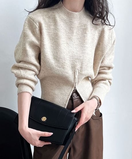 front slit knit pullover /3color　FL2688