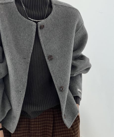 collarless short coat /4color　FL3007