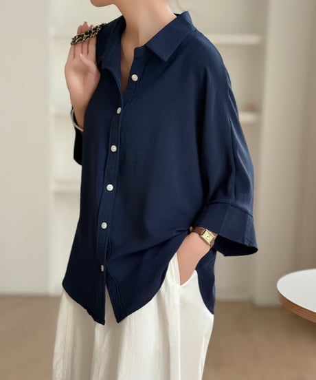 polyester lawn dolman blouse /7color　FL3621