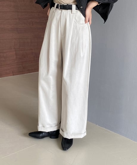 tencel straight wide pants /2color　FL2761