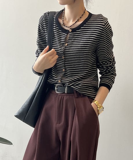 crew neck knit cardigan /5color　FL2819