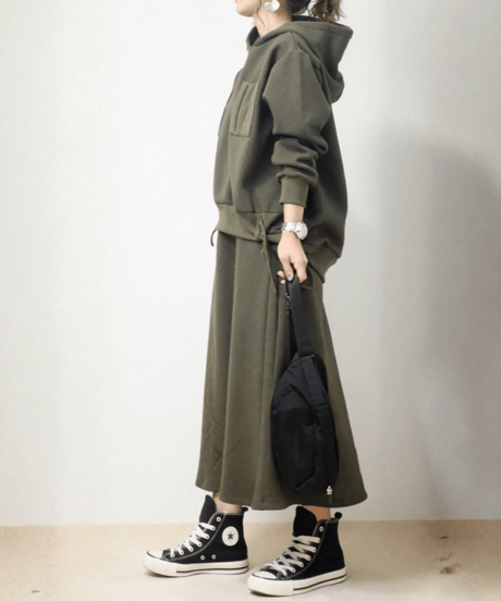 hoodie skirt casual setup　FL3494
