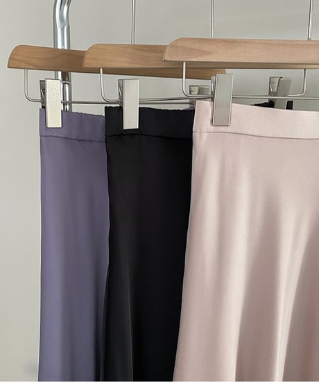 side slit satin long skirt /3color　FL2713