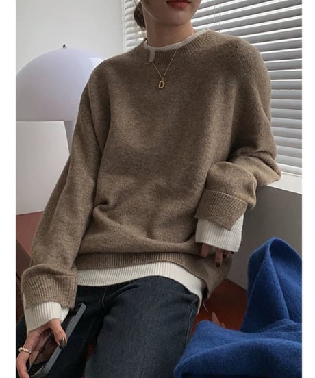 layered likecut design knit　FL2571