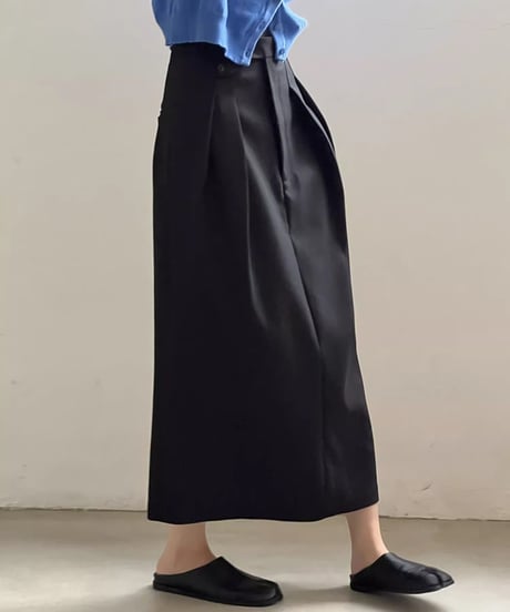straight long tuck skirt　FL2730