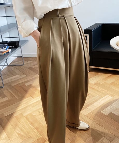 high waist tuck pants　FL2575