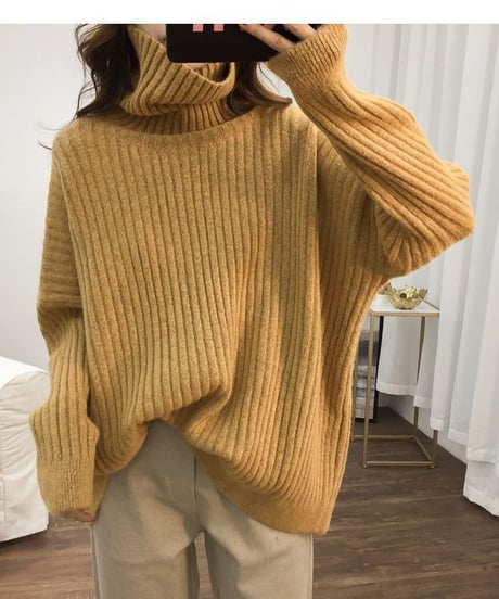 high neck loose fit knit /7color　FL3063