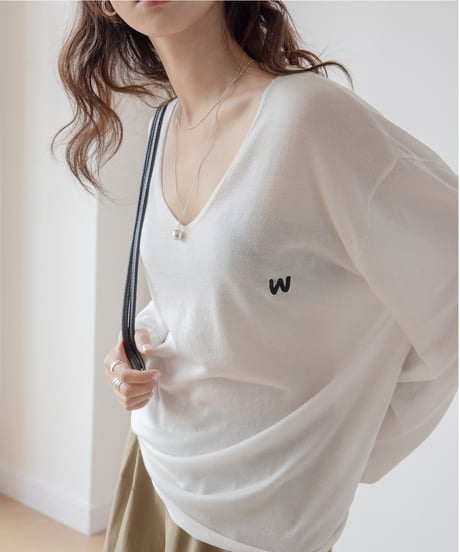 silk touch v-neck knit tops /3color　FL3249