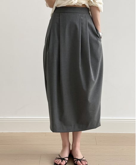 cocoon tuck skirt /2color　FL3339