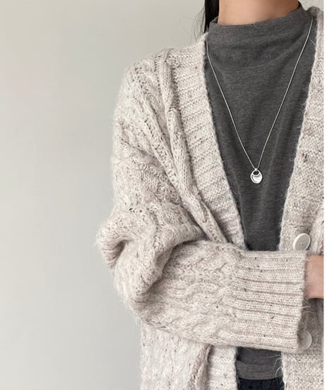 cable knit long cardigan /2color　FL2840