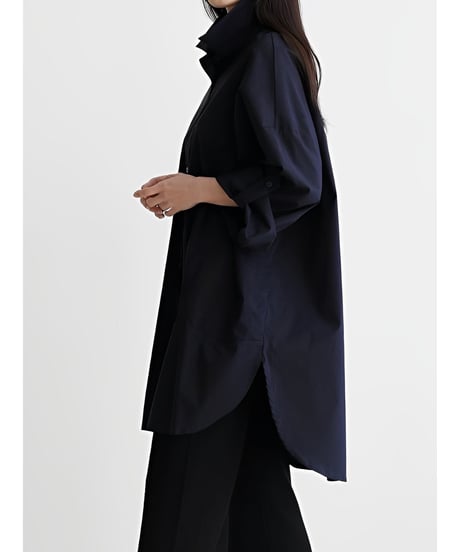 oversized buttoned sleeve shirt /2color　FL2027