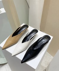 pointed toe low heel mules /3color　FL2305