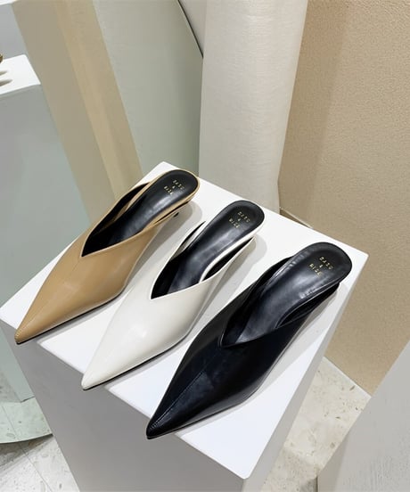 pointed toe low heel mules /3color　FL2305