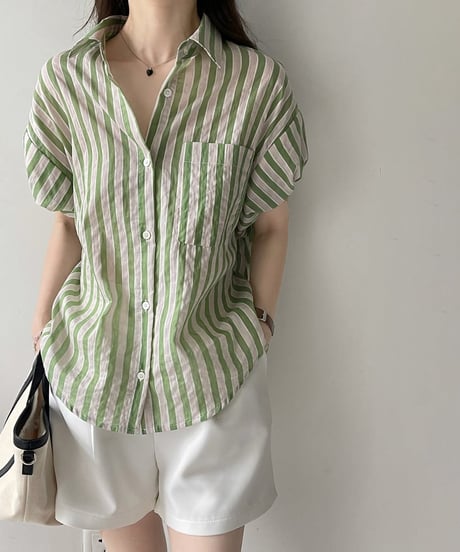 feminine border blouse　FL2201