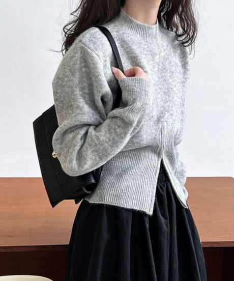 front slit knit pullover /3color　FL2688